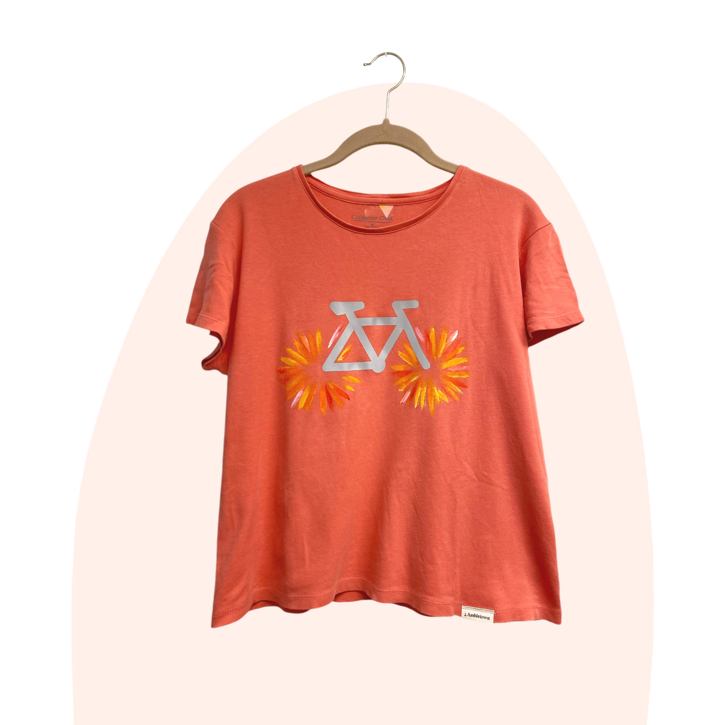 Reflective Shirt #43 - Flower Bike - Orange - Size M