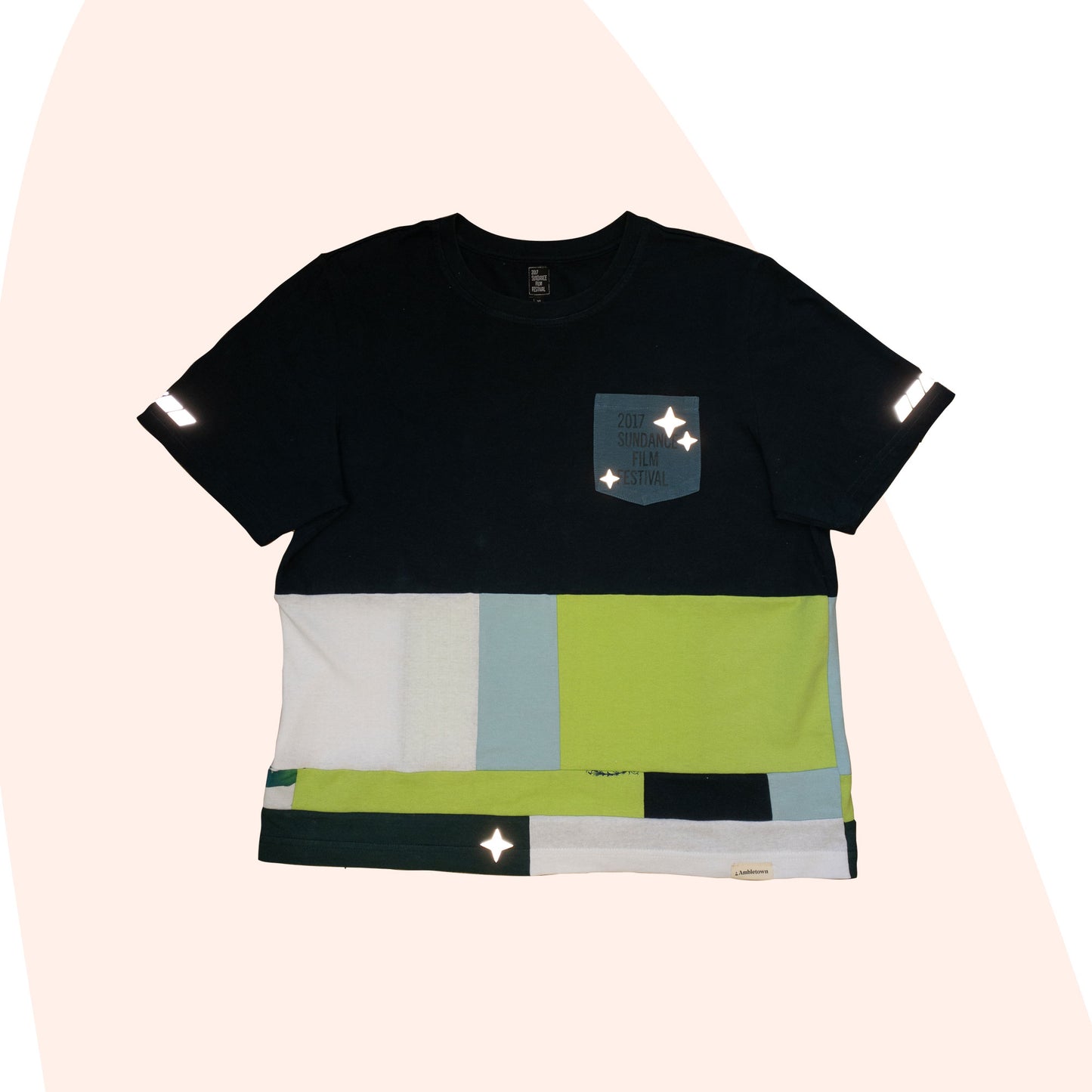 Patchwork Shirt #13 - Green / Blue - Size L