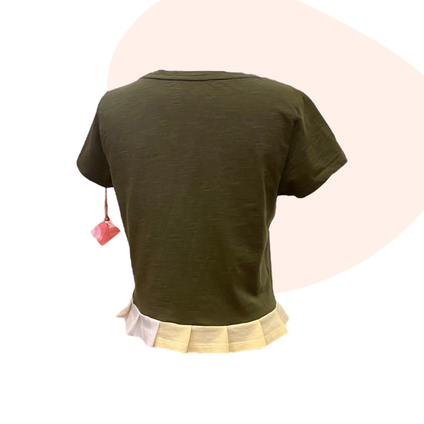 Patchwork Top #19 - Army Green / Warm Tones - Size XS