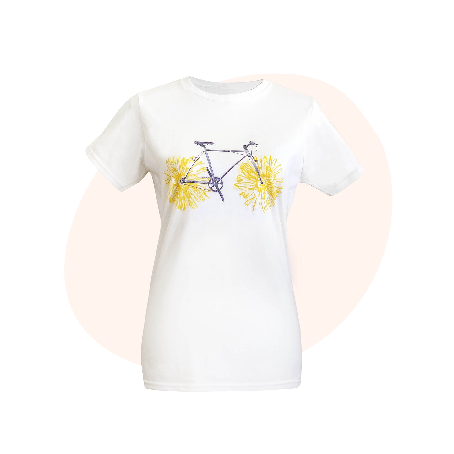 'Dandelion Bike' Organic Cotton Womens Tee - MADE TO ORDER