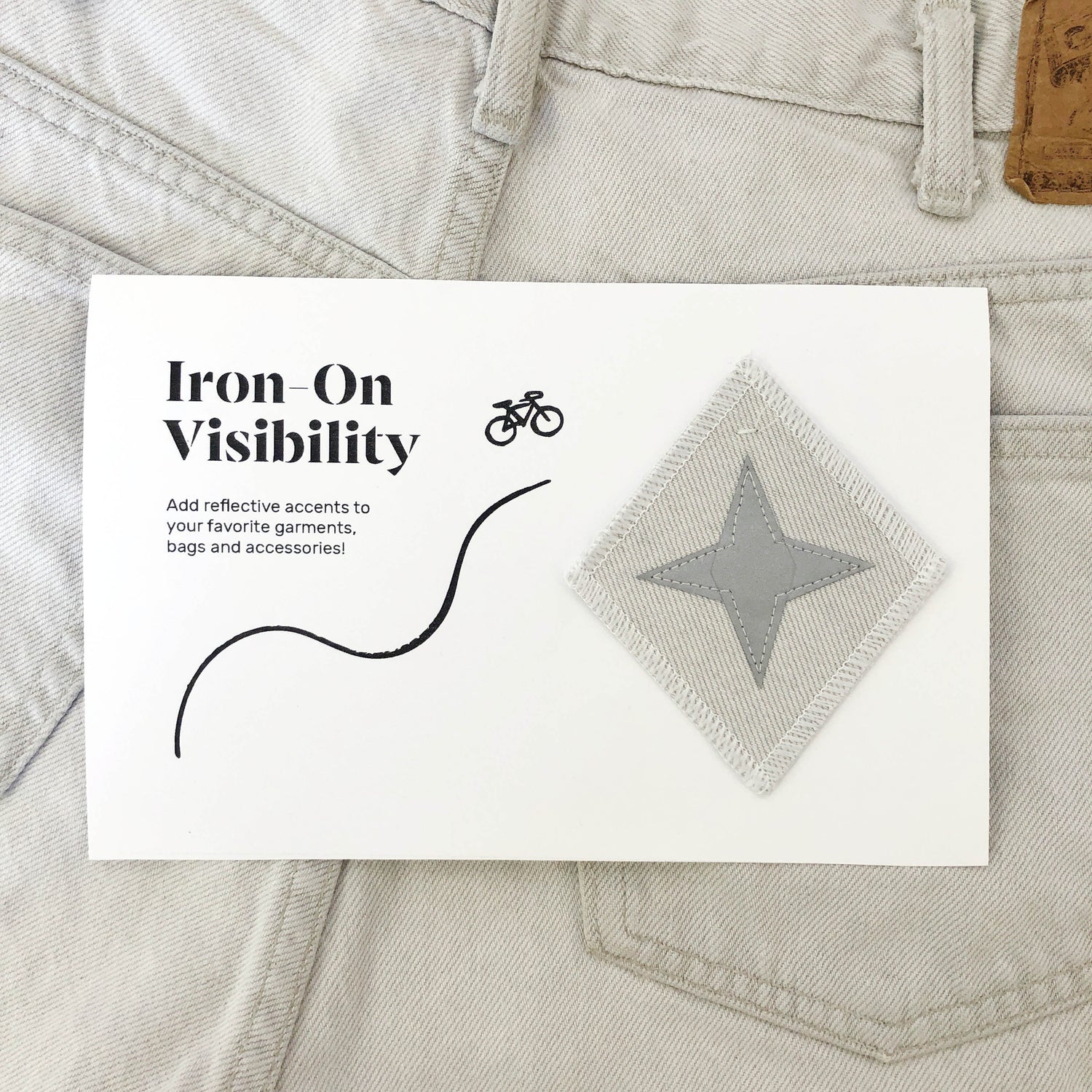 Iron-on visibility patch lifestyle shot