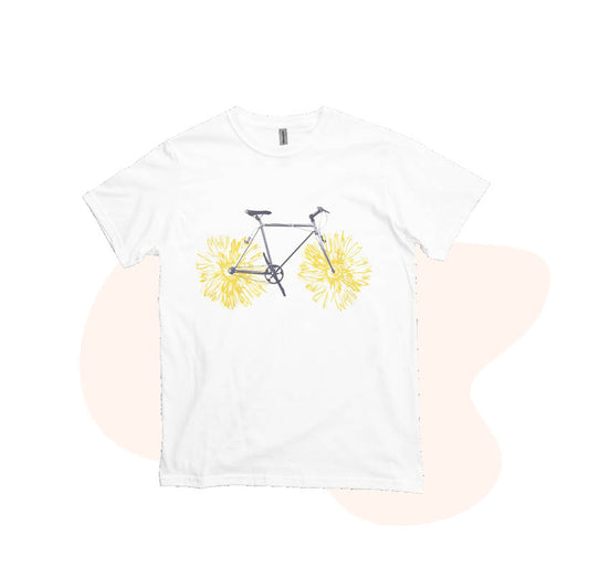 'Dandelion Bike' Organic Cotton Unisex Fit Tee - MADE TO ORDER